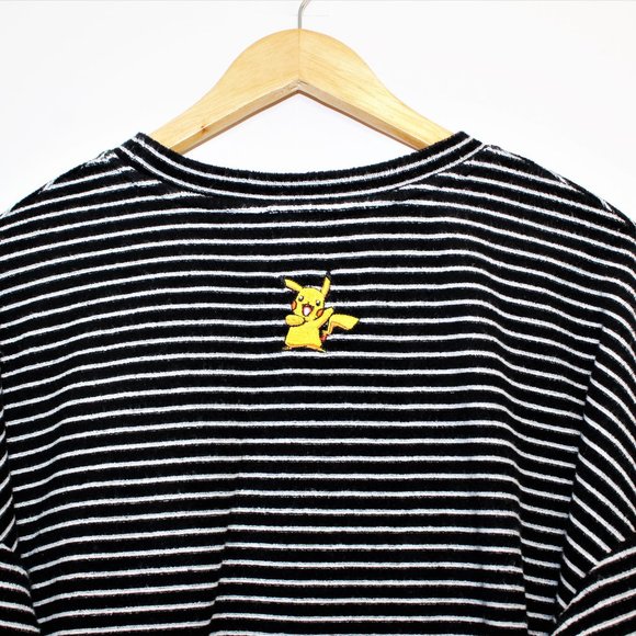 Pokemon Black White Striped Sweater RARE Vintage 1997 Women's - Picture 3 of 8